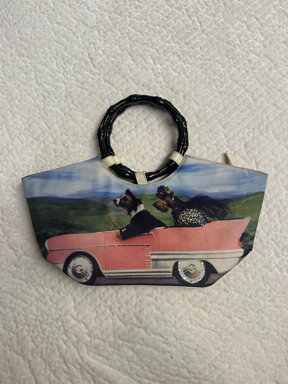 Novelty Pink Convertible Print Tote Bag